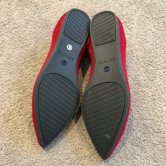 Like New Red Rothy's Point Pointed Toe Flats Size 7.5 - Picture 3 of 3
